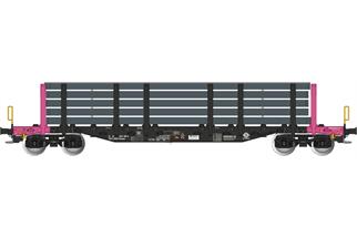Albert Modell H0 Ermewa Rungenwagen Smnps, schwarz/pink, mit Ladung, Ep. VI