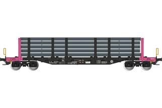 Albert Modell H0 Ermewa Rungenwagen Smnps, schwarz/pink, mit Ladung, Ep. VI