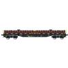 Albert Modell H0 On Rail Flachwagen Smnps, schwarz, mit Ladung, Ep. VI