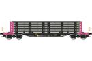 Albert Modell H0 On Rail Rungenwagen Smnps, schwarz/pink, mit Ladung, Ep. VI