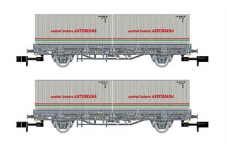 Arnold N RENFE Flachwagen mit 20'-Containern Central Lechera Asturiana, Ep. IV