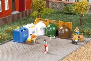Auhagen H0 Recycling-Container mit Zubehör