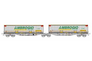 B-Models H0 AAE Container-Doppeltragwagen Sggmrs, 2x 45' Ambrogio