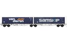 B-Models H0 AAE Doppel-Containertragwagen Sggmrs, 2x40' Samskip/Van Dieren, ERS Shuttle