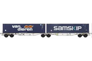 B-Models H0 AAE Doppel-Containertragwagen Sggmrs, 2x45' Samskip/Van Dieren, ERS Shuttle