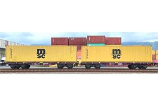 B-Models H0 Innofreight Containertragwagen-Doppeleinheit, 2x 40'-Container MSC