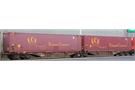 B-Models H0 SNCB Container-Doppeltragwagen, 2x45' Container ECS