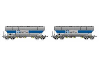 B-Models H0 SOCO Getreidesilowagen-Set A, Groupe Soufflet, 2-tlg.