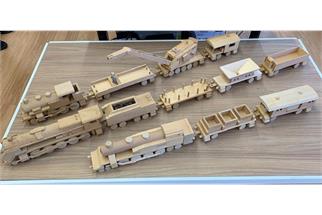 Bodenläufer-Set aus Holz, Handarbeit (OCC)