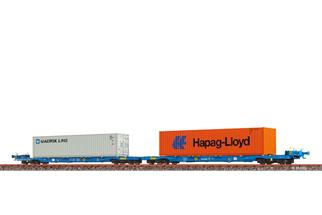 Brawa H0 AAE Doppel-Containertragwagen Sffggmrrss 36, Maersk Line/Hapag-Lloyd, Ep. VI