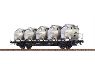 Brawa H0 (AC) DB Behältertragwagen BTmms 58, Efkr 401 - von Haus zu Haus, Ep. III