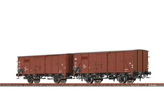 Brawa H0 DB gedecktes Güterwagen-Set Gklm 191, Ep. IV, 2-tlg.