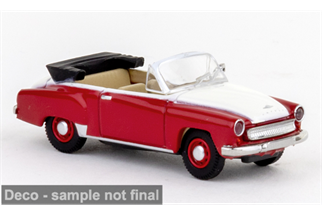 Brekina H0 Wartburg 311 Cabriolet, rot/weiss, 1959