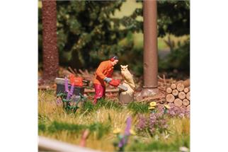 Busch H0 Action Set: Kettensägenschnitzen