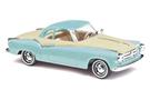 Busch H0 Borgward Isabella Coupé, zweifarbig blau/creme