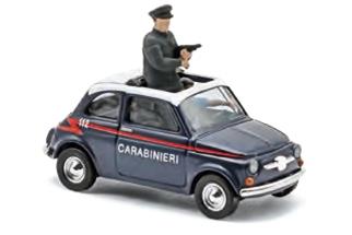 Busch H0 Fiat 500, Carabinieri, mit 2 Polizisten