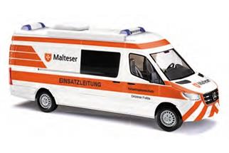 Busch H0 MB Sprinter lang, Malteser Katastrophenschutz Fulda - Einsatzleitung