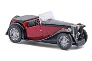 Busch H0 MG Midget TC, schwarz/rot