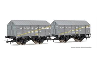 Electrotren H0 RN gedecktes Güterwagen-Set, Carbones de Mieres, Ep. III, 2-tlg.