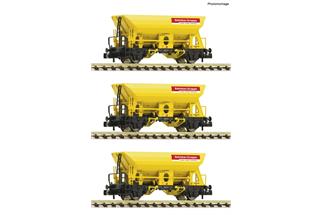 Fleischmann N DB AG Selbstentladewagen-Set, DB Bahnbau Gruppe, Ep. VI, 3-tlg.