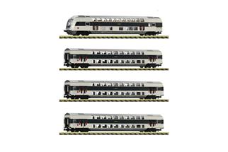 Fleischmann N (DCC) DSB 4-tlg. Set: Doppelstockwagen, DSB