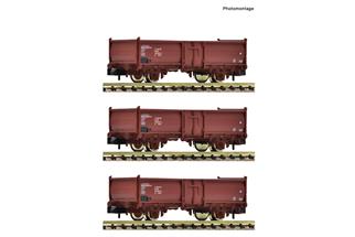 Fleischmann N DR Hochbordwagen-Set El, Ep. IV, 3-tlg.