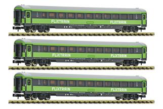 Fleischmann N Flixtrain Reisezugwagen-Set 2, Ep. VI, 3-tlg.