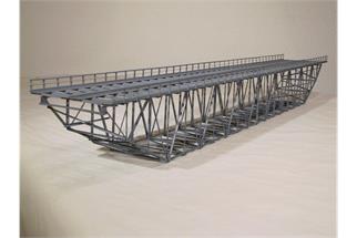 Hack H0 KU100-2 Unterzug-Kastenbrücke, 100 x 13.5 x 12.5 cm, 2-gleisig, 64 mm Gleisabstand