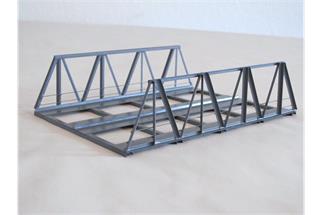Hack H0 V18-2-64 Vorflutbrücke schräg, 18 x 13.2 x 4.5 cm, 2-gleisig, 64 mm Gleisabstand