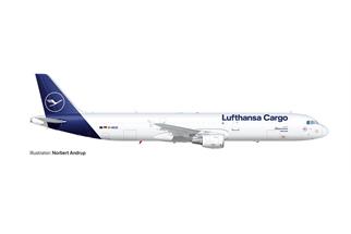 Herpa 1:200 Lufthansa Cargo Airbus A321P2F, D-AEUC Hello Europe