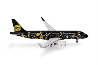 Herpa 1:400 Eurowings AIrbus A320, BVB Fanairbus, D-AEWM