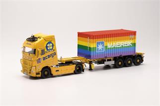 Herpa 1:50 Volvo FH Gl. XL 2020 Container-Sattelzug, 10 Jahre Acargo - 20' Maersk Rainbow