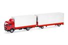 Herpa Basic H0 MB MB NG Volumen-Hängerzug, rot/weiss