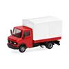 Herpa Basic H0 MB MB T2 Pritsche/Plane, rot/weiss
