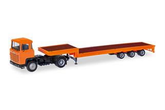 Herpa Basic H0 Scania 141 Tieflade-Sattelzug, orange