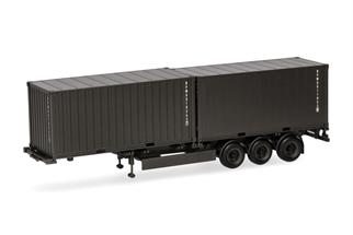 Herpa H0 Containerauflieger mit 2x20'-Container, Bundeswehr