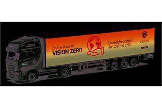 Herpa H0 Iveco S-Way LNG Koffer-Sattelzug, Zureck/Vision Zero (Sonderserie Ost)