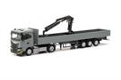 Herpa H0 Iveco S-Way ND Pritschen-Sattelzug mit Ladekran, grau/gelb