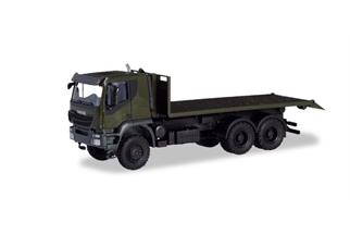 Herpa H0 Iveco Trakker 6x6 Abrollflat-LKW, Bundeswehr