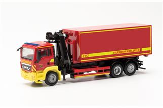 Herpa H0 MAN TGS M Wechsellader-LKW mit Kran, Feuerwehr Karlsfeld