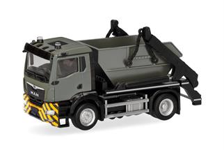 Herpa H0 MAN TGS NN Meiller Absetzkipper AK 12, grau/gelb