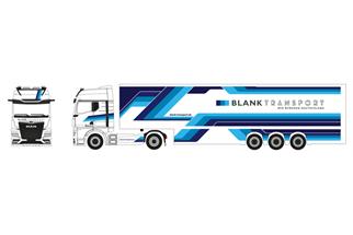 Herpa H0 MAN TGX GX Kühlkoffer-Sattelzug, Blank Transporte