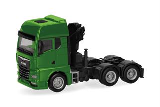 Herpa H0 MAN TGX GX Zugmaschine mit Kran 3achs, grün