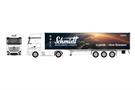 Herpa H0 MB Actros '18 L Gigaspace Koffer-Sattelzug, Schmidt / Erde (Sonderserie NRW)