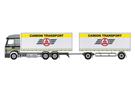 Herpa H0 MB Actros '18 Streamspace 2.5 Koffer-Hängerzug, Camion Transport (SoSe CH)