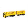 Herpa H0 MB Actros Bigspace Wechselkoffer-Hängerzug, Welti-Furrer