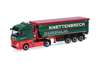 Herpa H0 MB Actros Streamspace Stahlmulden-Sattelzug, Knettenbrech & Gurdulic