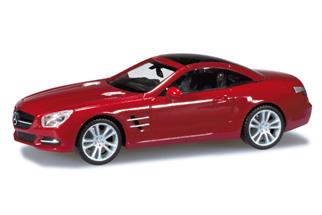 Herpa H0 MB SL-Klasse Cabrio mit Hardtop Le mans rot metallic