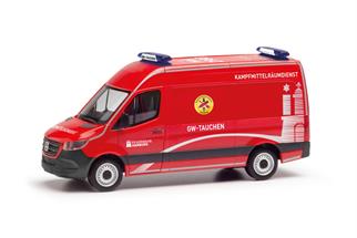 Herpa H0 MB Sprinter 18 Halbbus HD, Feuerwehr Hamburg/Rettungstaucher