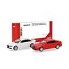 Herpa H0 MiniKit: Audi A4 Limousine, weiss und rot (Inhalt: je 1 Stk.)